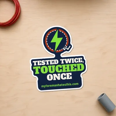 Mockup: Tested Twice, Touched Once sticker